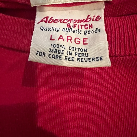Abercrombie & Fitch Red Graphic Muscle Fit T-Shirt Men’s Large Vintage Y2K - Picture 4 of 5